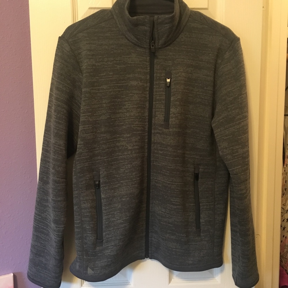 Untuckit Fleece Grey Zip Up Jacket